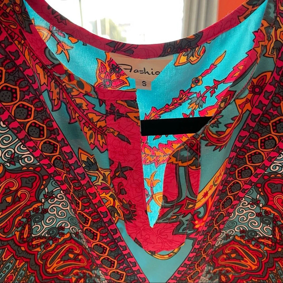 COIGARSAM Beach Style Women Mini dress Summer National Wind size Small - Picture 13 of 16